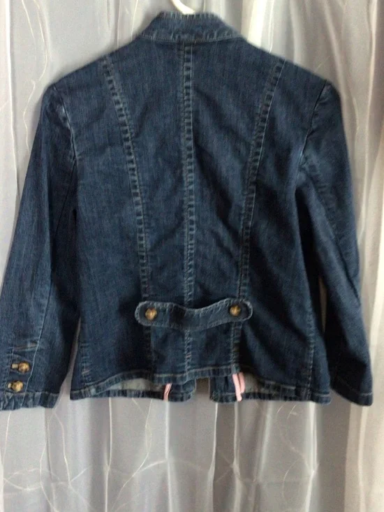 Covington Dark Blue Denim Military Jacket with Brass Buttons - Picture 4 of 5